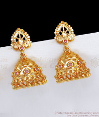 Latest Ruby Stone Gold Jimiki Earrings Party Wear ER2695 Latest Ruby Stone Gold Jimiki Earrings Party Wear ER2695