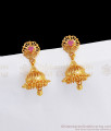 Gold Jimiki Earrings With Ruby Stone Womens Fashions ER2699 Gold Jimiki Earrings With Ruby Stone Womens Fashions ER2699