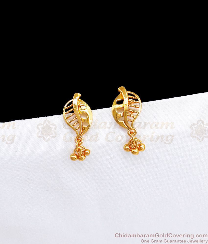 Leaf Pattern Stud Gold Earrings Teen Girls Fashions ER2708