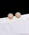 Glittering White Stone Button Design Stud Gold Earrings ER2711