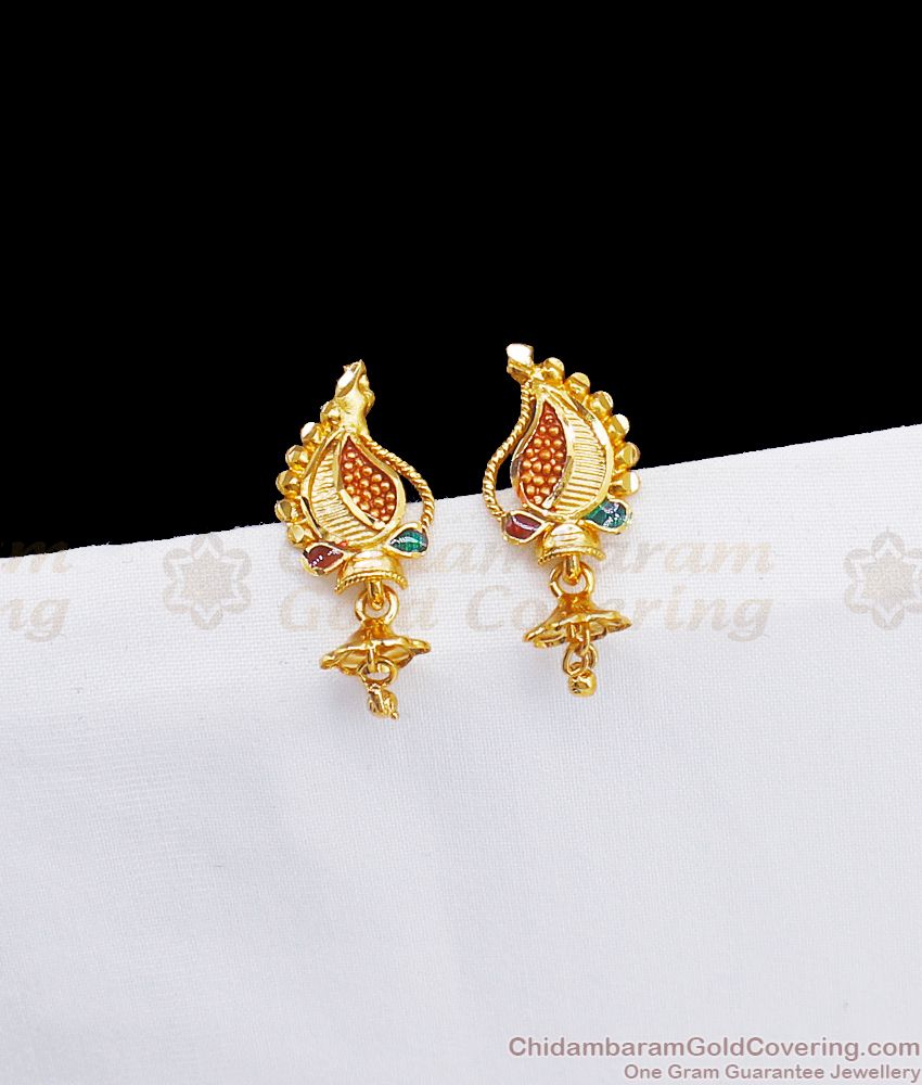 Enamel Gold Forming Stud Earrings Womens Office Wear ER2713