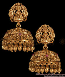 Divine Lakshmi Model Ruby Stone Big Jimiki Antique Earrings ER2719 Divine Lakshmi Model Ruby Stone Big Jimiki Antique Earrings ER2719
