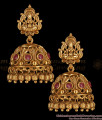 Premium Matt Finish Antique Jimiki Earrings With Ruby Stone ER2730