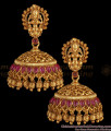 Latest Lakshmi Model Ruby Stone Antique Jimiki Earrings ER2734