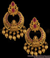 Lakshmi Model Dangler Antique Chandbali Earrings With Ruby Stone ER2745