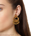 Lakshmi Model Dangler Antique Chandbali Earrings With Ruby Stone ER2745