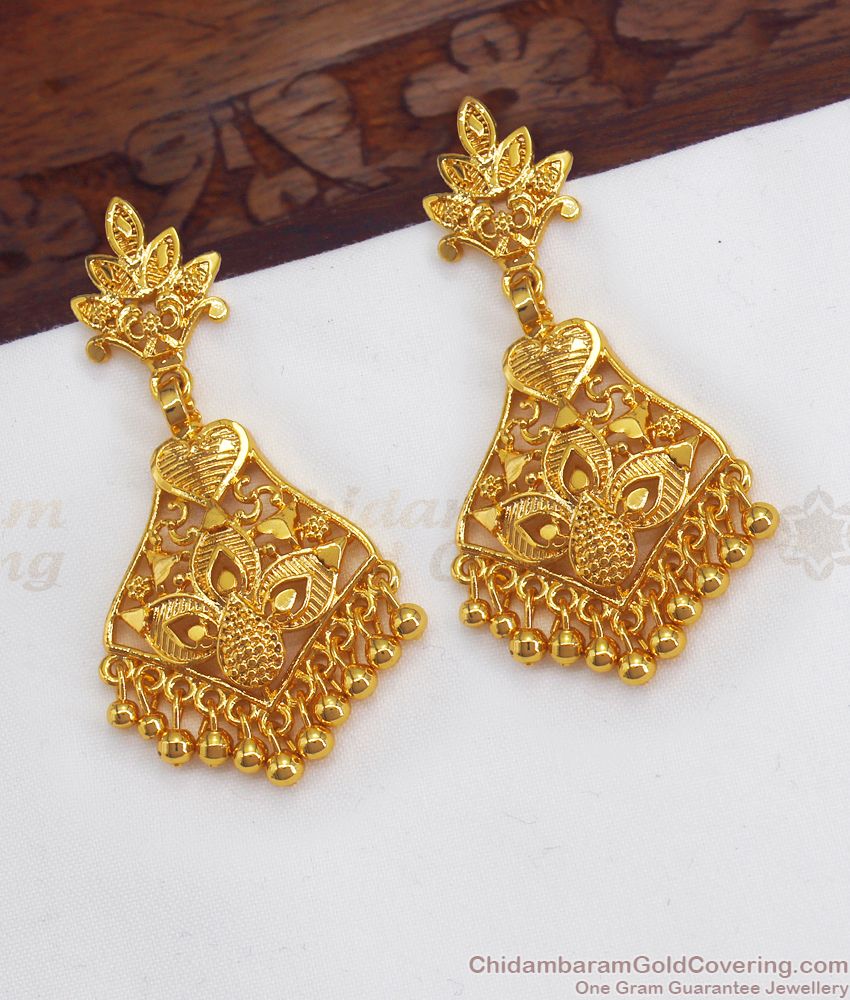 Fancy Heart One Gram Gold Dangler Earring Collection ER2756