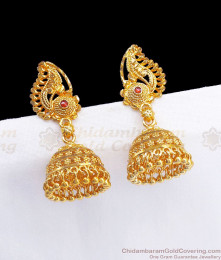 New Trendy Gold Jhumki Ruby Stone Womens Fashion ER2761