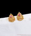 Gold Droplets Ruby Stone Gold Stud Earrings ER2766