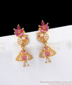 South Indian White Ruby Stone Peacock Gold Jhumki ER2769