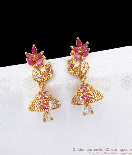 Buy South Indian Impon 5 Metal Jewellery Stone Stud Earrings for Women