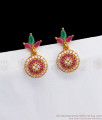 Precious Multi Color Stone Circle Design Gold Earrings ER2779