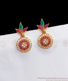 Precious Multi Color Stone Circle Design Gold Earrings ER2779 Precious Multi Color Stone Circle Design Gold Earrings ER2779