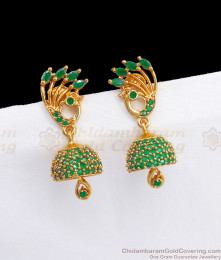 Dazzling Green Peacock Gold Jhumka Earrings Womens Fashion ER2784 Dazzling Green Peacock Gold Jhumka Earrings Womens Fashion ER2784