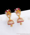 Ruby White Peacock Gold Jhumka Earrings Womens Fashion ER2785