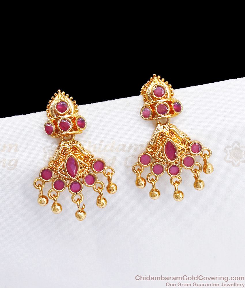 Bindi Ruby Stone New Dangler Earring Party Wear ER2795