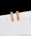 Simple J Type White AD Stone Stud Earring ER2801