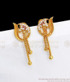 Fancy One Gram Gold Earrings White Red Stone ER2804