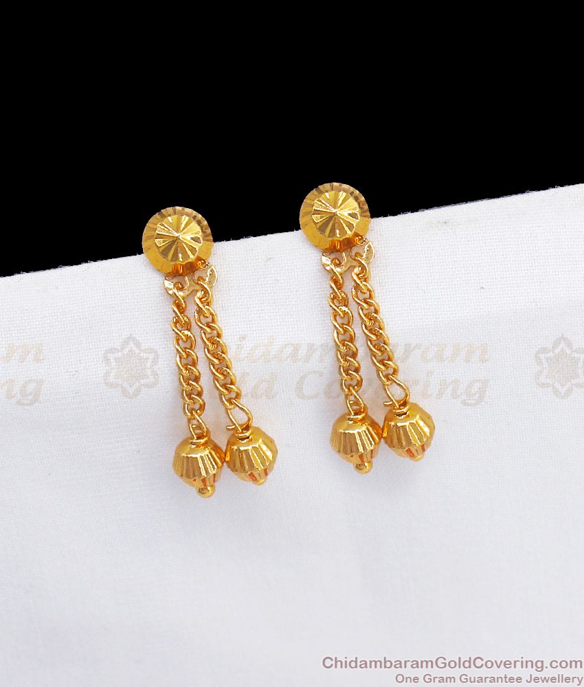 One Gram Gold Beads Chain Type Droplet Earrings ER2823