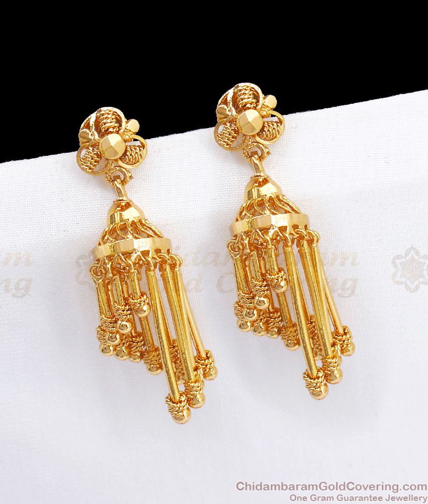 Rain Drops Step Jhumki One Gram Gold Earrings Collection ER2825