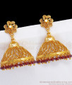 Big Gold Umbrella Jhumki Bridal Wear Red Stones ER2826