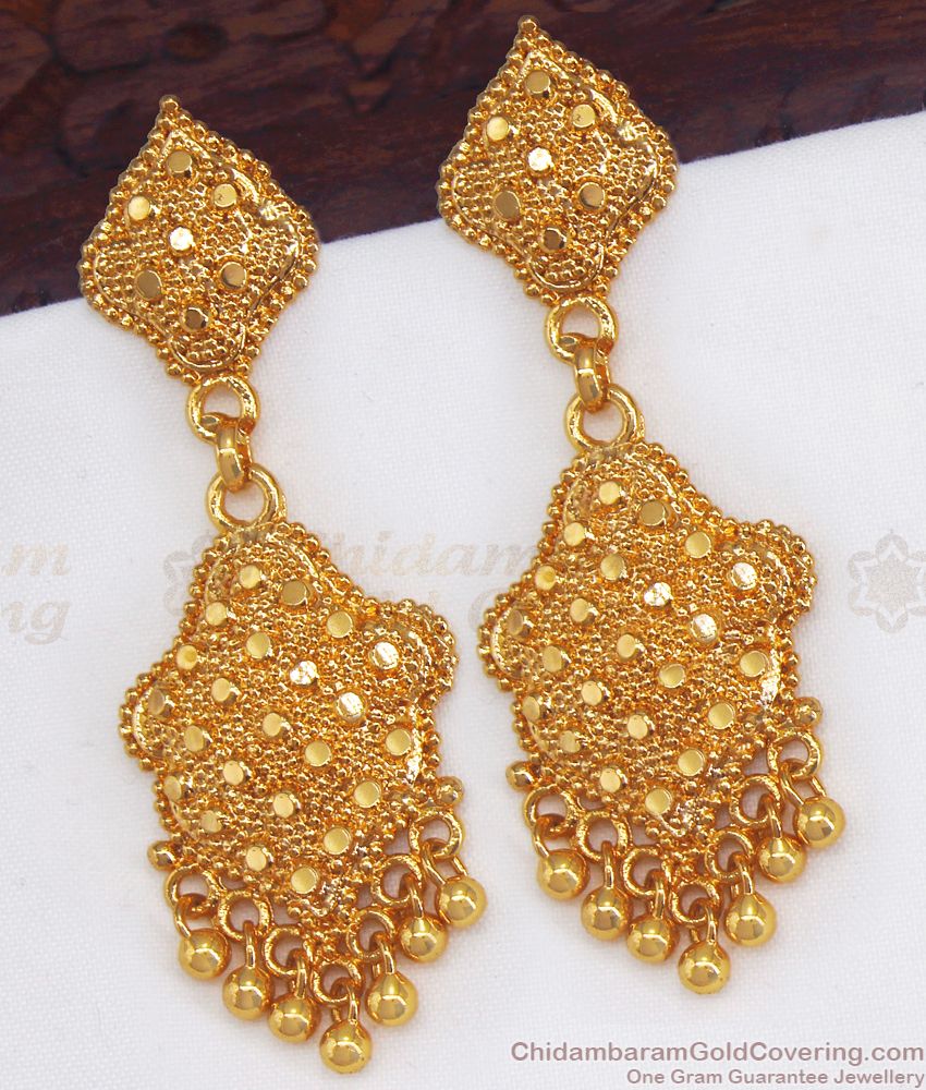 One Gram Gold Plated Long Danglers Bridal Wear ER2830