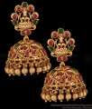 Matt Finish Bridal Wear Antique Jhumkas Earring Design ER2833 Matt Finish Bridal Wear Antique Jhumkas Earring Design ER2833