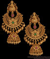 Big Antique Jewellery Gold Chandbali Earrings Traditional Wear Nagas Collections ER2835