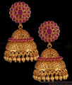 Arabic Design Antique Full Ruby Kemp Stone Jhumka Earring ER2840