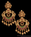 Ruby Emerald Stone Chandabali Design Antique Earring ER2842