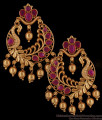 Antique Peacock Design Dangler Earring Ruby Stone Womens Fashion ER2847