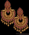 Chandbali Earrings Peacock Model Antique Design Ruby Stone ER2848