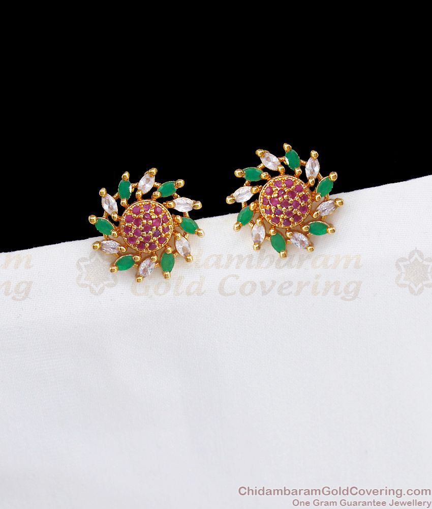 Gorgeous Multi Stone Flower Design Stud Earring Womens Fashion ER2855