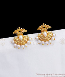 South Indian Visiri Thodu Style Gold Studs White Pearls ER2868 South Indian Visiri Thodu Style Gold Studs White Pearls ER2868