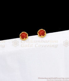 New Gold Plated Ruby Stone Stud Earring ER2871 New Gold Plated Ruby Stone Stud Earring ER2871