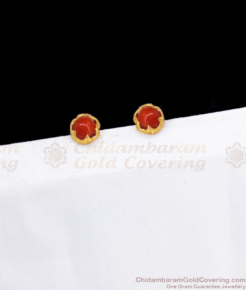 New Gold Plated Ruby Stone Stud Earring ER2871