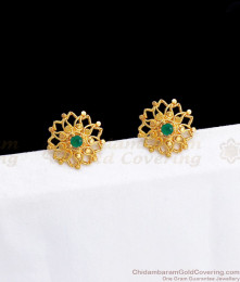 Latest Emerald Stone Stud Earrings Daily Wear ER2876 Latest Emerald Stone Stud Earrings Daily Wear ER2876
