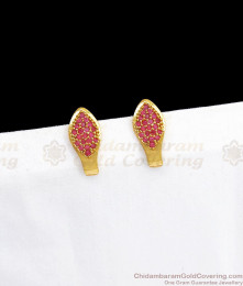 Trendy Small Gold Earring Design Ruby Stone Stud ER2883 Trendy Small Gold Earring Design Ruby Stone Stud ER2883