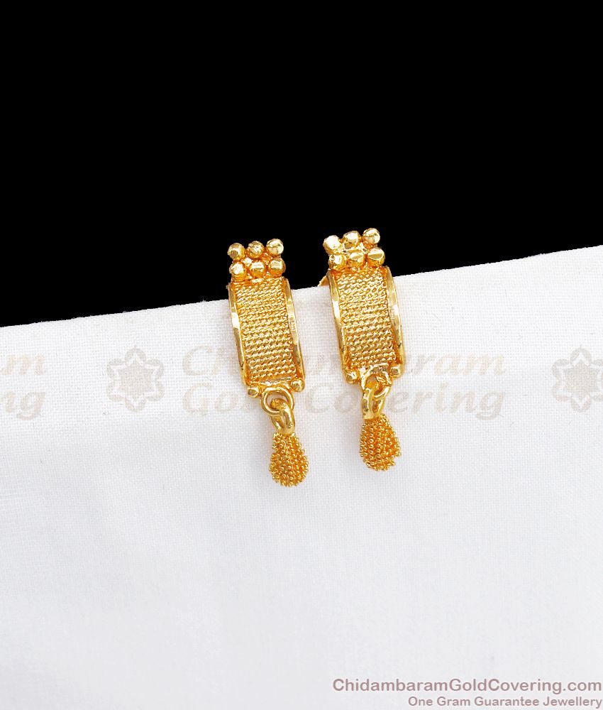 Semi Curved Gold Plated Daily Wear Stud Earring ER2903