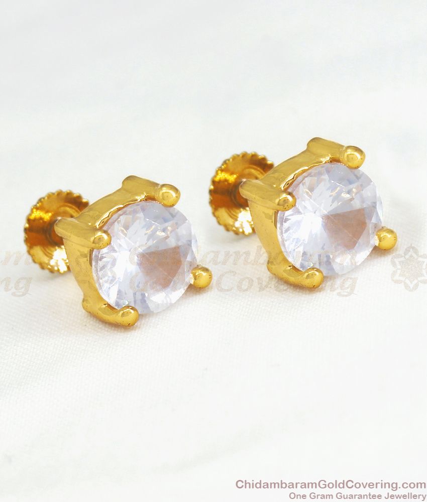 Elegant Semi Precious Diamond Stone Stud Earring Office Wear ER2910