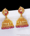 Stunning Full Ruby Stone Hanging Peacock Design Jhumki ER2919