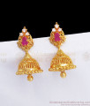 Latest Gold Plated Ruby Stone Jhumkas Designs Imitation Jewelry ER2922