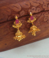 One Gram Gold Ruby Jhumka Stone Earring Online Jewelry ER2939