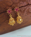 Small Gold Jhumki Ruby Stone Teens Daily Wear Collections Online ER2945