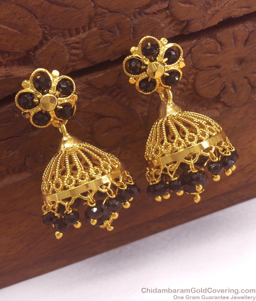 Gorgeous Gold Plated Jhumki Black Pearl Multi Use ER2978