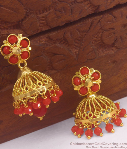 925 sterling silver handmade coral stone stud earring drop dangler , best  design chandbala charm earrings hanging tiny pearl jewelry s711 | TRIBAL  ORNAMENTS