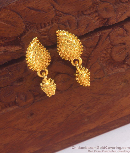 Buy Unique Mango Design Gold Plated Small Stud Earrings for Daily Use