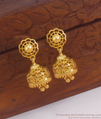 South Indian Gold Earring Jhumki Collection Hanging Beads ER2995 South Indian Gold Earring Jhumki Collection Hanging Beads ER2995