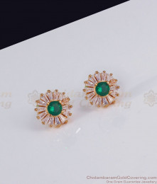 Stunning Gold Plated Earring White Emerald Stone Pin Type ER3006 Stunning Gold Plated Earring White Emerald Stone Pin Type ER3006