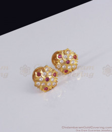 Six Petal Impon Stud Earring Daily Wear Earrings Shop Online ER3011 Six Petal Impon Stud Earring Daily Wear Earrings Shop Online ER3011
